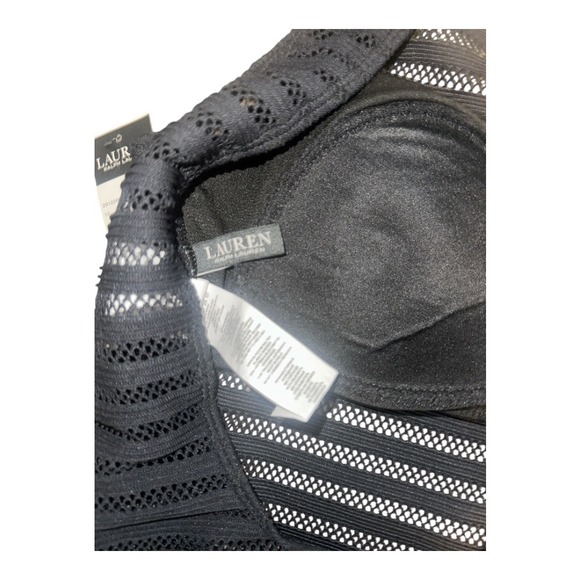 Lauren Ralph Lauren Womens Black Mesh One-Piece Swimsuit, Size 12 - Picture 7 of 9